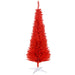 5FT Red Pencil Artificial Christmas Tree — 294 Tips, Unlit, Slim Space - Saving, Plastic Stand - Monsta Online