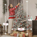 6FT Snow Flocked Full Spruce Artificial Christmas Tree — 1207 Tips, Unlit, Auto - Open Hinged, Wide, Metal Base - Monsta Online