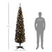 7FT Black Pre - Lit Pencil Artificial Christmas Tree — 250 Warm White LEDs, 499 Tips, Slim, Steel Base - Monsta Online