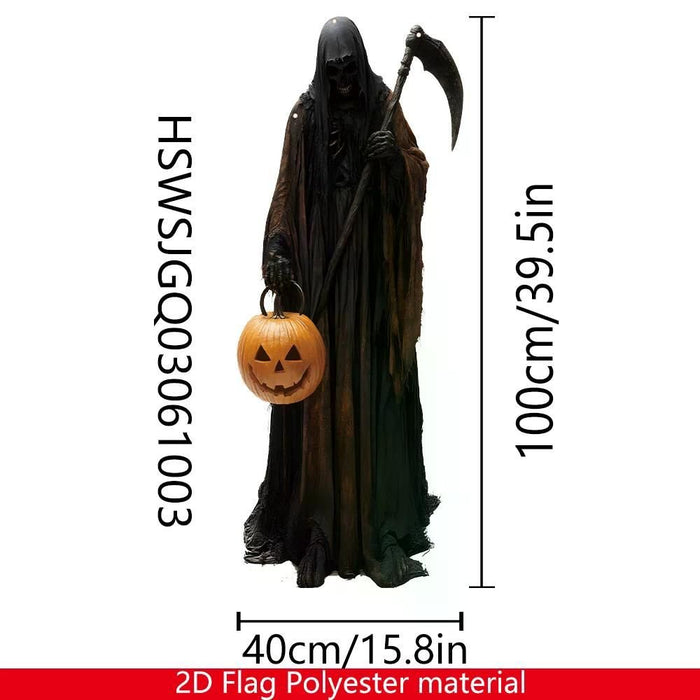 3.2ft Halloween Hanging Evil Pumpkin Man Prop – 2D Horror Background for Indoor and Outdoor Décor - Monsta Online