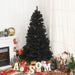 7FT Black Pencil Artificial Christmas Tree — 1346 Tips, Unlit, Auto - Open, Slim Space - Saving, Metal Base - Monsta Online