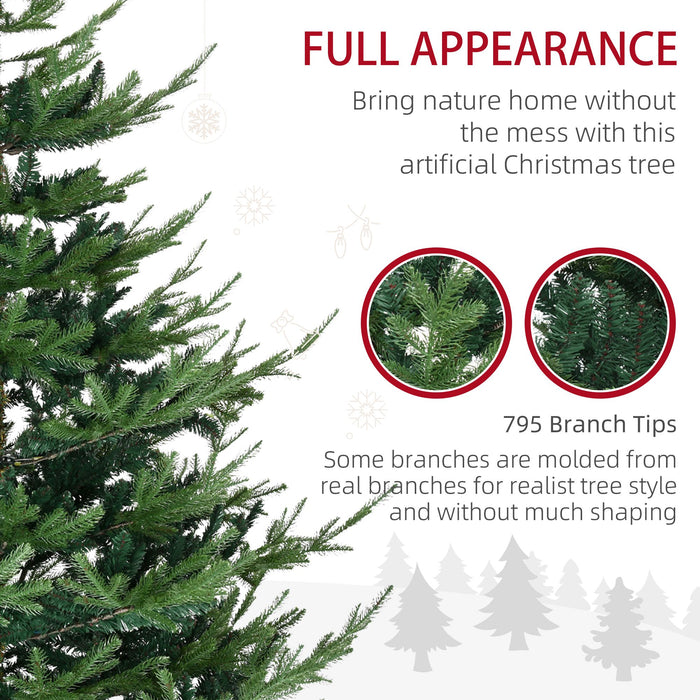 6FT Nordic Pine Artificial Christmas Tree — 795 Tips, Auto - Open Hinged, Unlit, Wide Steel Base - Monsta Online
