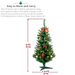 3FT Tabletop Pre - Lit Artificial Christmas Tree — 129 Tips, Santa Decor, Plastic Feet - Monsta Online