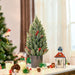 1.5FT Tabletop Snow Flocked Artificial Christmas Tree — 170 Tips, Red Berries, Pine Cones, No Assembly - Monsta Online