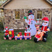 8FT Prelit Inflatable Christmas Train with Santa, Snowman & Penguin with LED Lights - Outdoor Decoration - Monsta Online