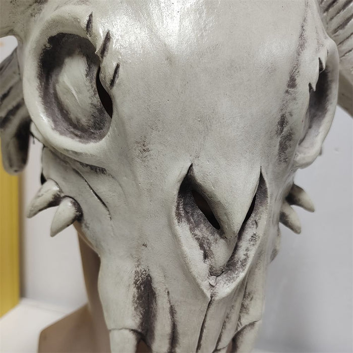 Halloween Cow Skull Horn Mask – Scary Animal Head Latex Costume Prop - Monsta Online
