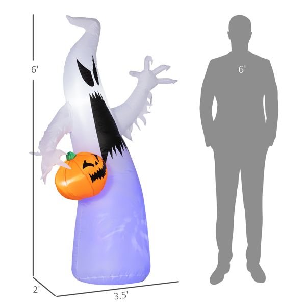 5.8FT Halloween Inflatable Ghost with LED Lights - Monsta Online