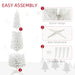 6FT Snow Flocked White Pencil Artificial Christmas Tree — 390 Tips, Slim Shape, Metal Stand - Monsta Online