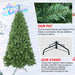 8FT Artificial Christmas Tree — Full, Memory Wire, 1430 Tips, Hinged PVC, Metal Stand - Monsta Online