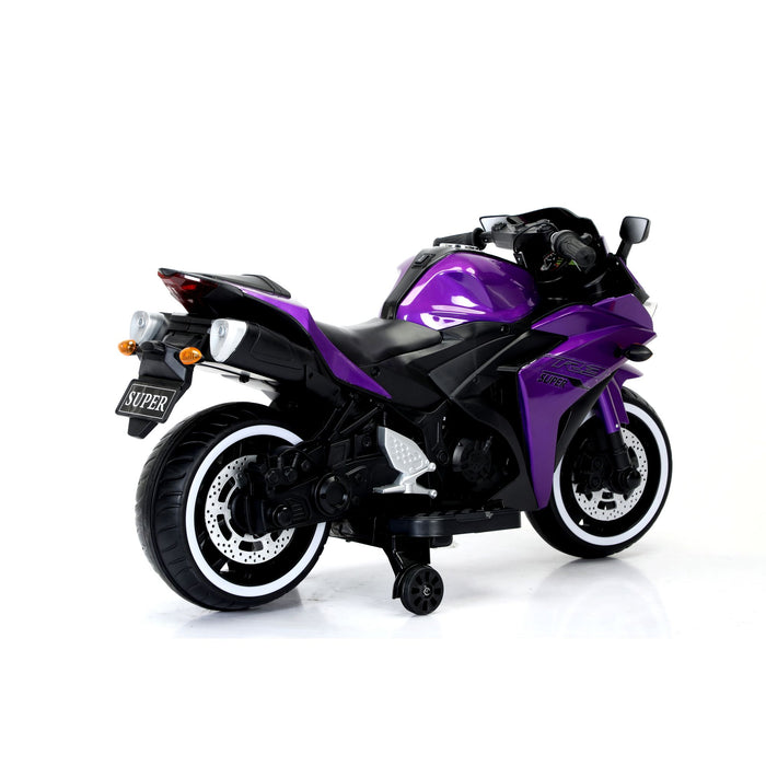 12V Ride - On Kids Electric Motorcycle with Throttle and Lighted Training Wheels - Monsta Online