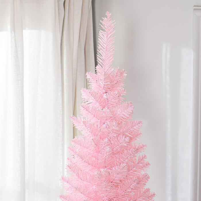 8FT Pink Pencil Artificial Christmas Tree — 618 Tips, Slim Space - Saving, Plastic Stand - Monsta Online