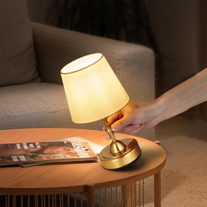 Cordless Rechargeable Table Lamp - Gold Finish with Dimmable 3 Brightness Levels - Monsta Online