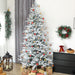 9FT Snow Flocked Full Spruce Artificial Christmas Tree — 2514 Tips, Auto - Open Hinged, Unlit, Metal Base - Monsta Online