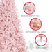 7.5FT Pre - Lit Pink Artificial Christmas Tree — 500 Warm LED Lights, 1346 Tips, Hinged, Metal Stand - Monsta Online
