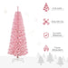6FT Pink Pencil Artificial Christmas Tree — 618 Tips, Unlit, Auto - Open, Space - Saving, Steel Base - Monsta Online