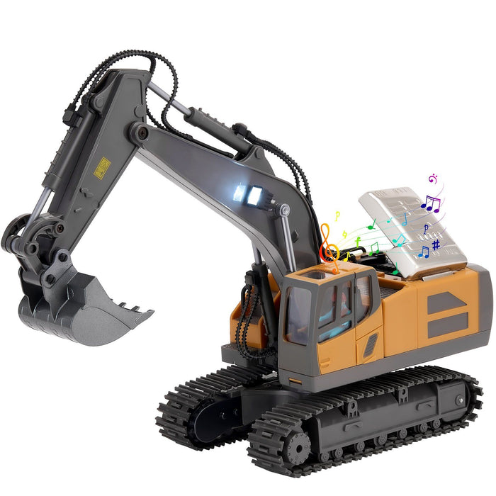 1:20 Scale Remote Control Premium Excavator Toy 11 Channel RC Digger with Dual Batteries for Kids - Monsta Online