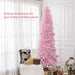 8FT Pink Pencil Artificial Christmas Tree — 1168 Douglas Fir Tips, Unlit, Auto - Open, Slim, Steel Base - Monsta Online