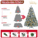 4FT Pre - Lit Flocked Artificial Christmas Tree — 150 Warm Lights, Snow Frosted Pine, Metal Stand - Monsta Online