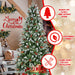 4FT Artificial Christmas Tree — Snow - Tipped, 747 Tips, Berries & Pine Cones, Hinged, Metal Stand - Monsta Online