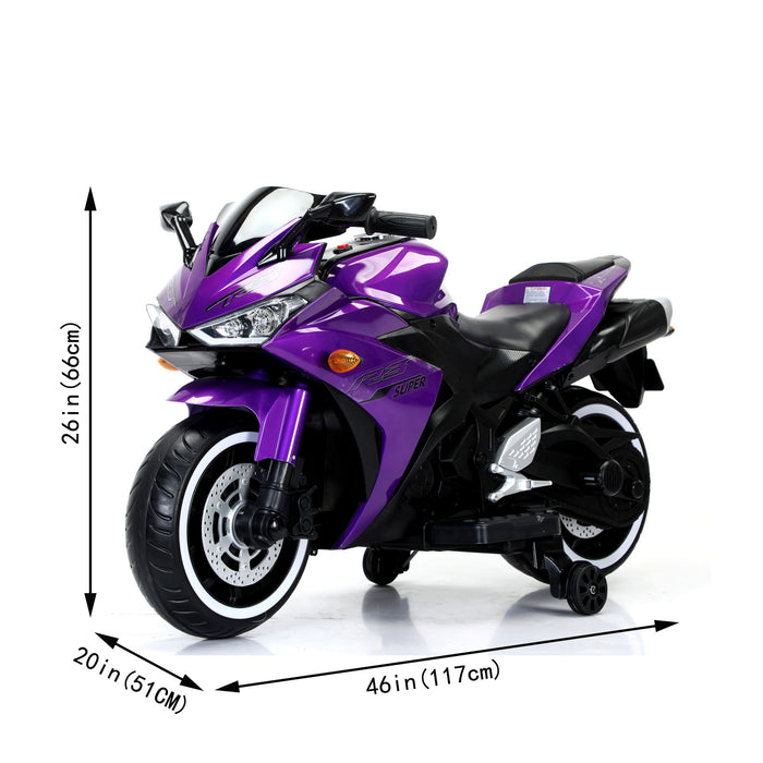 12V Ride - On Kids Electric Motorcycle with Throttle and Lighted Training Wheels - Monsta Online