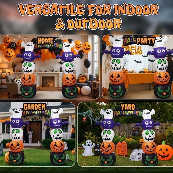 8.2FT Halloween Inflatable Pumpkin Archway with LED Lights – Giant Blow Up Halloween Decoration - Monsta Online