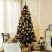 7.5FT Pre - Lit Black Artificial Christmas Tree — 500 Warm LED Lights, 1346 Tips, Hinged, Metal Stand - Monsta Online