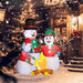 5FT Prelit Inflatable Snowman Family Roasting Marshmallows with LED Lights - Outdoor Christmas Decoration - Monsta Online