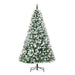 6FT Snow Flocked Artificial Christmas Tree — 800 Tips, 61 Pine Cones, Unlit, Auto - Open Hinged, Steel Base - Monsta Online