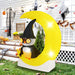 5ft Inflatable Halloween Owl on Crescent Moon with LED Lights - Monsta Online