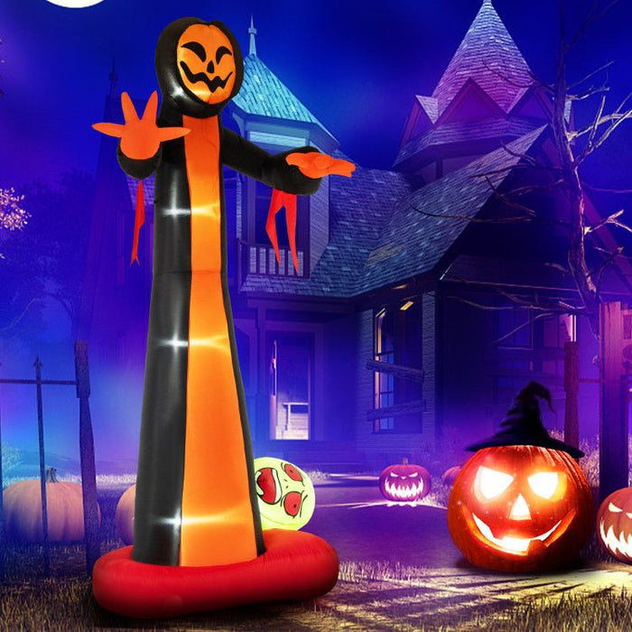 12ft Inflatable Grim Reaper Ghost with Skull and LED Lights - Monsta Online
