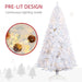 7.5FT White Pre - Lit Artificial Christmas Tree — 500 Warm White LED Lights, 1346 Tips, Hinged, Metal Base - Monsta Online