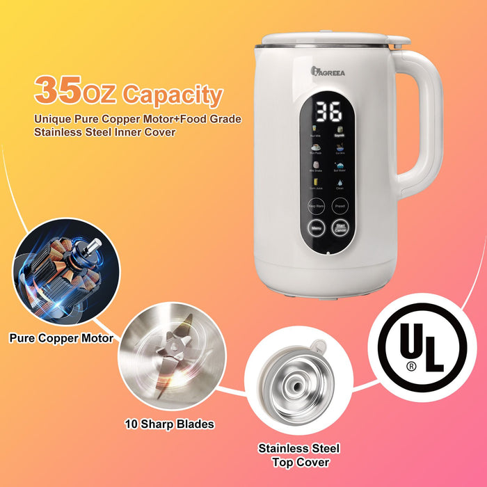 Powerful 750W Almond Milk Maker 8 in 1 with Keep Warm and Delay Start Features - Monsta Online
