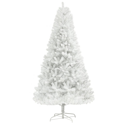 6FT White Artificial Christmas Tree — 1000 Tips, Unlit, Auto - Open Hinged, Wide Full Shape, Steel Base - Monsta Online