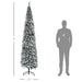 9FT Snow Flocked Slim Pencil Artificial Christmas Tree — 1014 Tips, Unlit, Hinged, Foldable Steel Base - Monsta Online