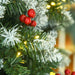 9FT Slim Snow Flocked Pre - Lit Artificial Christmas Tree — 460 Warm White LEDs, 1298 Tips, Pine Cones, Berries - Monsta Online