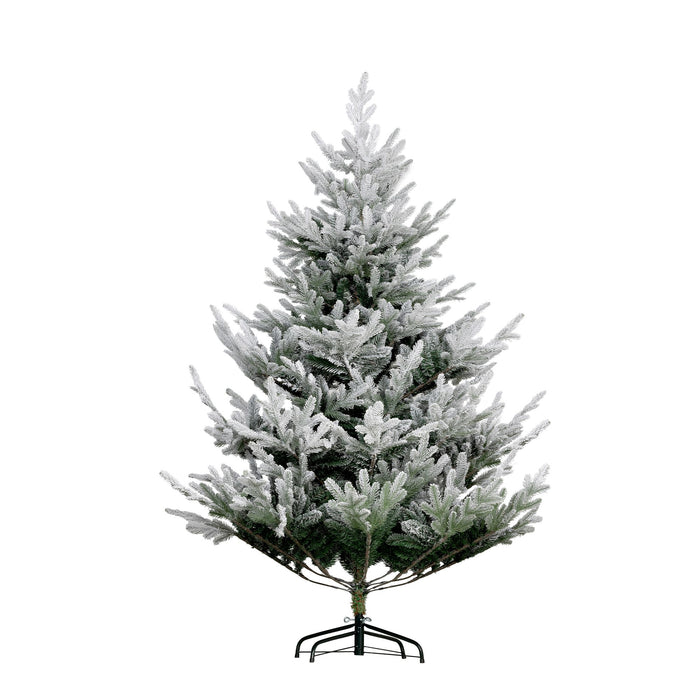 6FT Flocked Artificial Christmas Tree — 795 Tips, Auto - Open Hinged, Snow - Dipped, Steel Base - Monsta Online