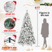 8FT Pre - Lit Flocked Artificial Christmas Tree — 600 Warm White LED, 1445 Tips, Hinged, Metal Stand - Monsta Online