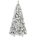 8FT Pre - Lit Flocked Artificial Christmas Tree — 600 Warm White LED, 1445 Tips, Hinged, Metal Stand - Monsta Online