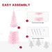 5FT Pink Pencil Artificial Christmas Tree — 294 Tips, Unlit, Slim Space - Saving, Realistic, Plastic Base - Monsta Online