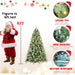 6FT Pre - Lit Artificial Christmas Tree — 300 Warm LED, 66 Pine Cones, 988 Tips, Hinged, Metal Stand - Monsta Online