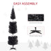 7FT Black Pre - Lit Pencil Artificial Christmas Tree — 250 Warm White LEDs, 499 Tips, Slim, Steel Base - Monsta Online