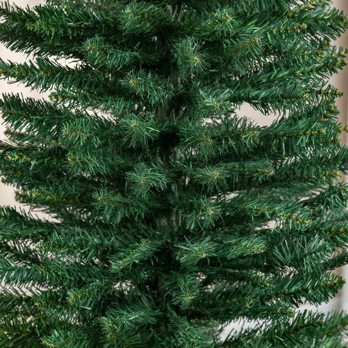 7FT Pencil Artificial Christmas Tree — 499 Tips, Unlit, Slim, Green, Plastic Stand - Monsta Online