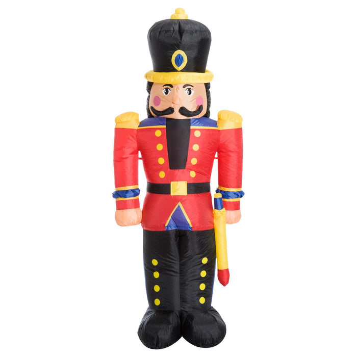 6FT Prelit Inflatable Nutcracker Toy Soldier with LED Lights - Outdoor Christmas Decoration - Monsta Online