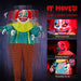 6ft Animatronic Halloween Clown – Motion and Sound Activated with Yellow Glowing Eyes and Shaking Head - Monsta Online