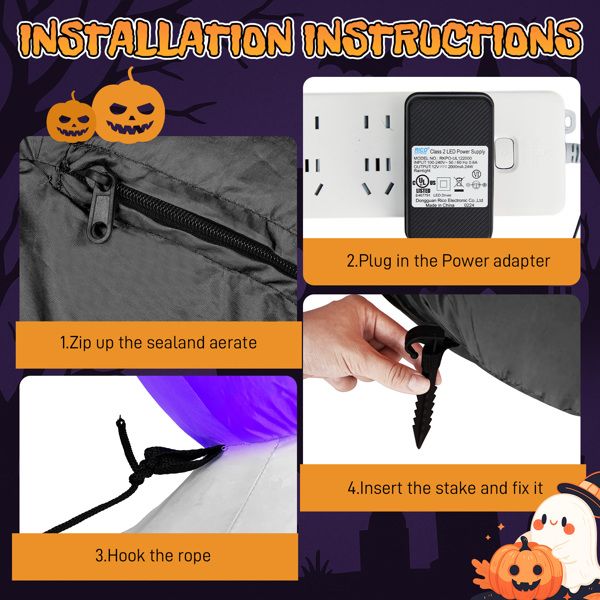 8.2FT Halloween Inflatable Pumpkin Archway with LED Lights – Giant Blow Up Halloween Decoration - Monsta Online