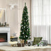 6.5FT Pencil Artificial Christmas Tree — 556 Tips with Pine Cones, Pine Needles, Unlit, Metal Base - Monsta Online