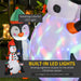 6FT Prelit Inflatable 3 Penguins Building Snowman with Swirling LED Lights - Outdoor Christmas Decoration - Monsta Online