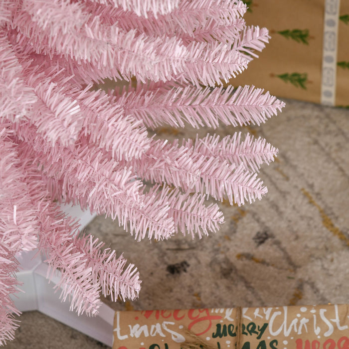 5FT Pink Pencil Artificial Christmas Tree — 294 Tips, Unlit, Slim Space - Saving, Realistic, Plastic Base - Monsta Online