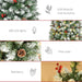 6FT Snow - Dipped Pre - Lit Artificial Christmas Tree — 300 Warm White LEDs, 618 Tips, Pine Cones, Berries - Monsta Online