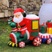8FT Prelit Inflatable Christmas Train with Santa, Snowman & Penguin with LED Lights - Outdoor Decoration - Monsta Online